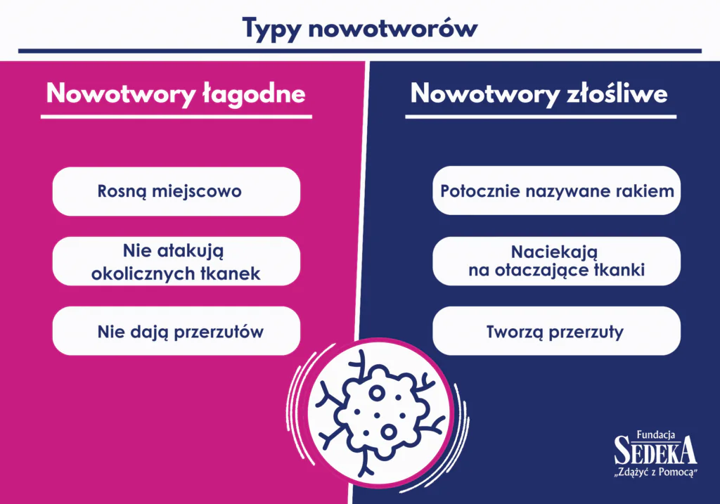 Typy nowotworów - infografika